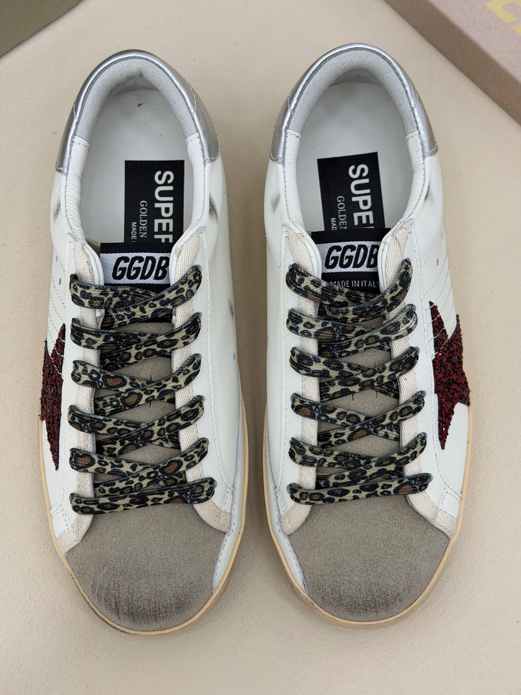 Étoile Rouge Leopar Bağcıklı Sneaker – Bordo Yıldız