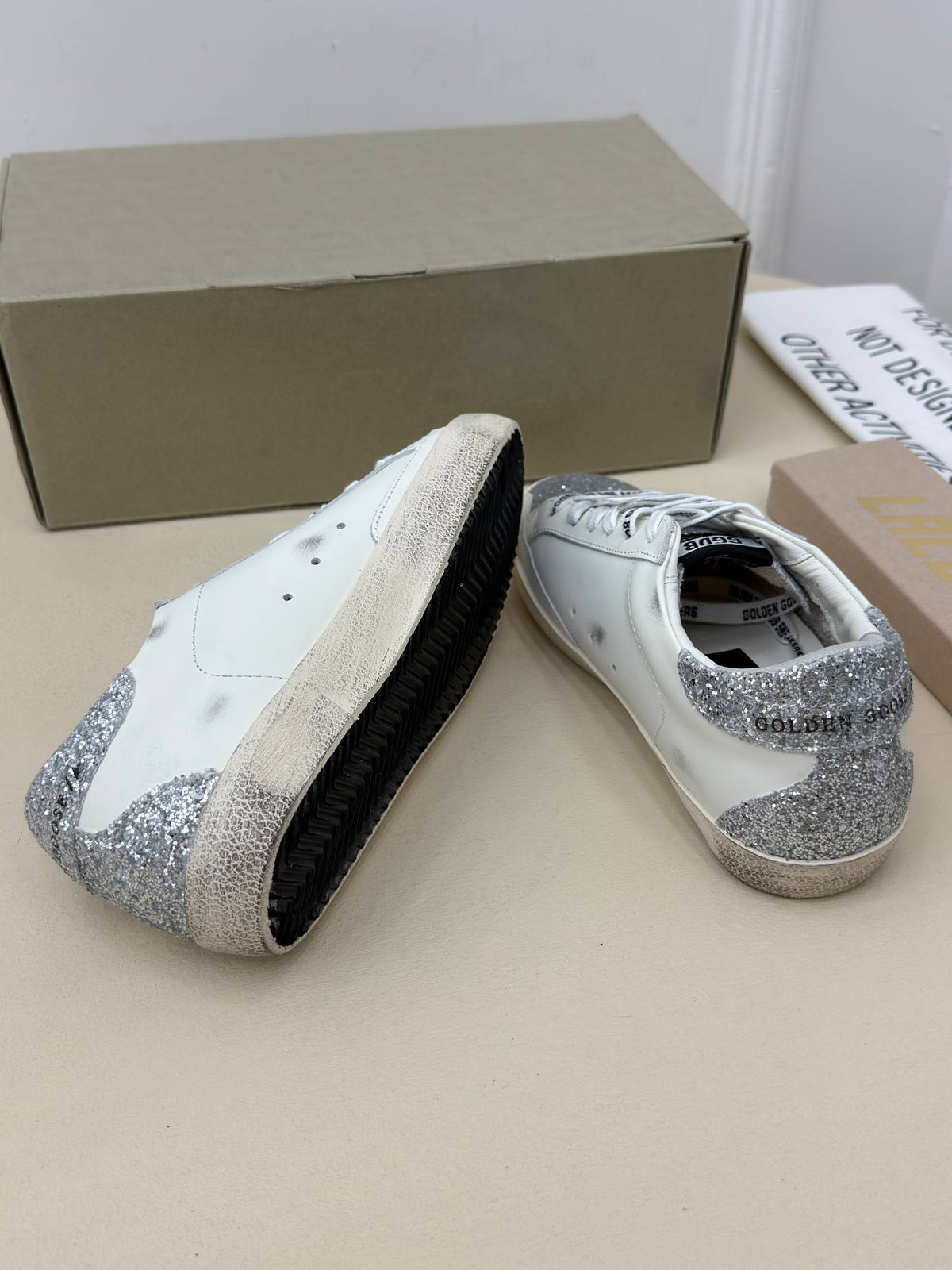 Lumière Silver Işıltılı Yıldız Sneaker – Beyaz & Gümüş