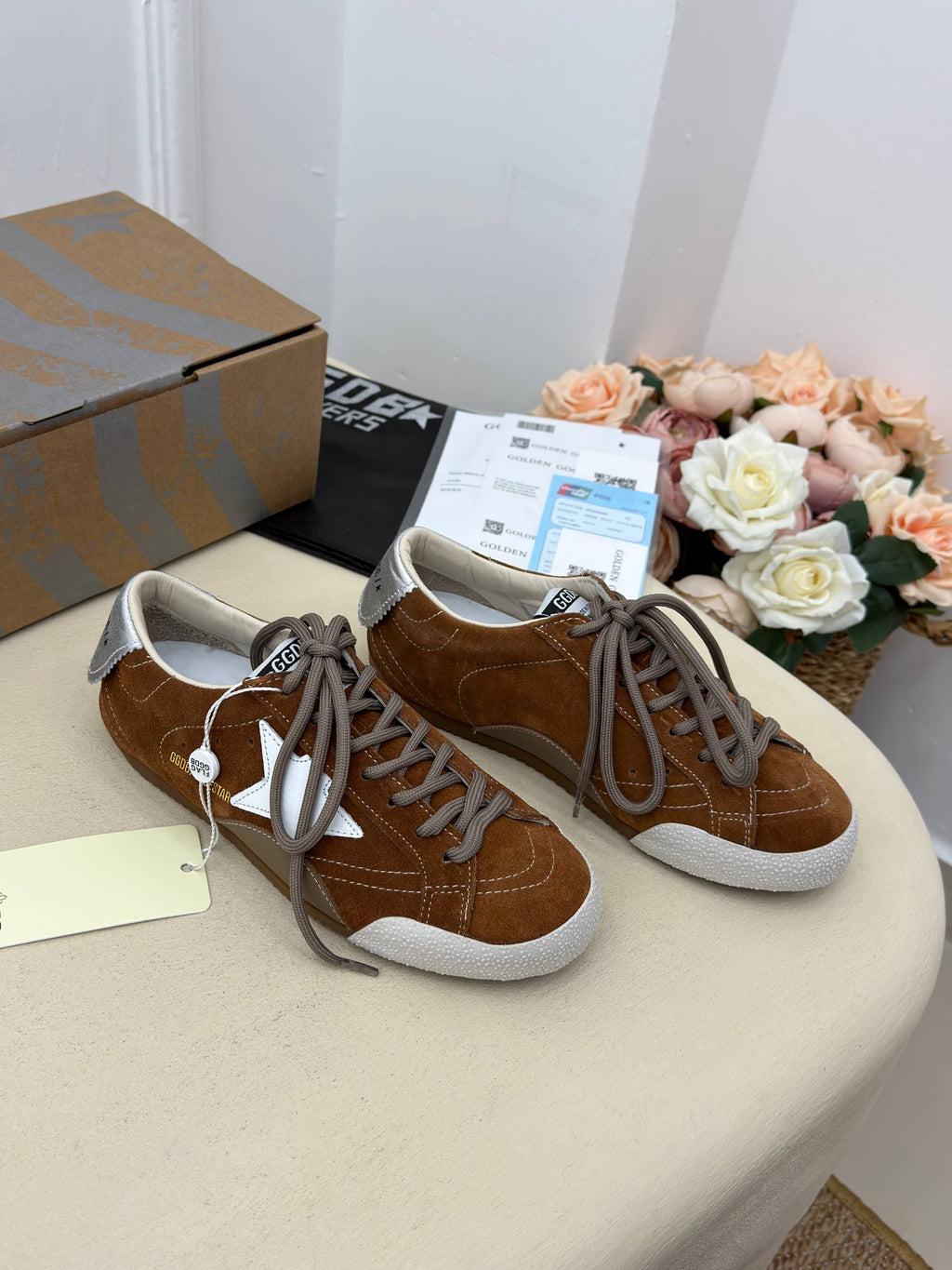 Siena Suède Yıldız Detaylı Sneaker – Taba & Beyaz