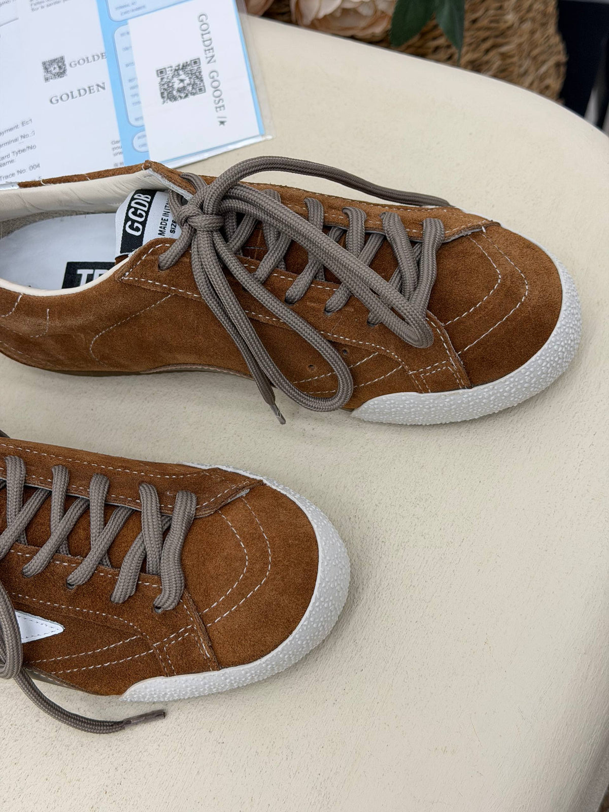 Siena Suède Yıldız Detaylı Sneaker – Taba & Beyaz