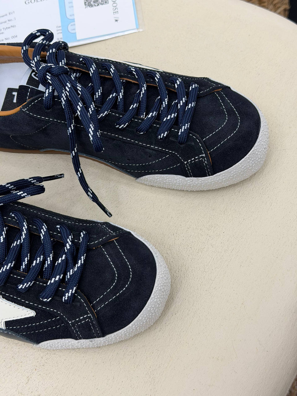 Riviera Navy Yıldız Detaylı Süet Sneaker – Lacivert & Beyaz