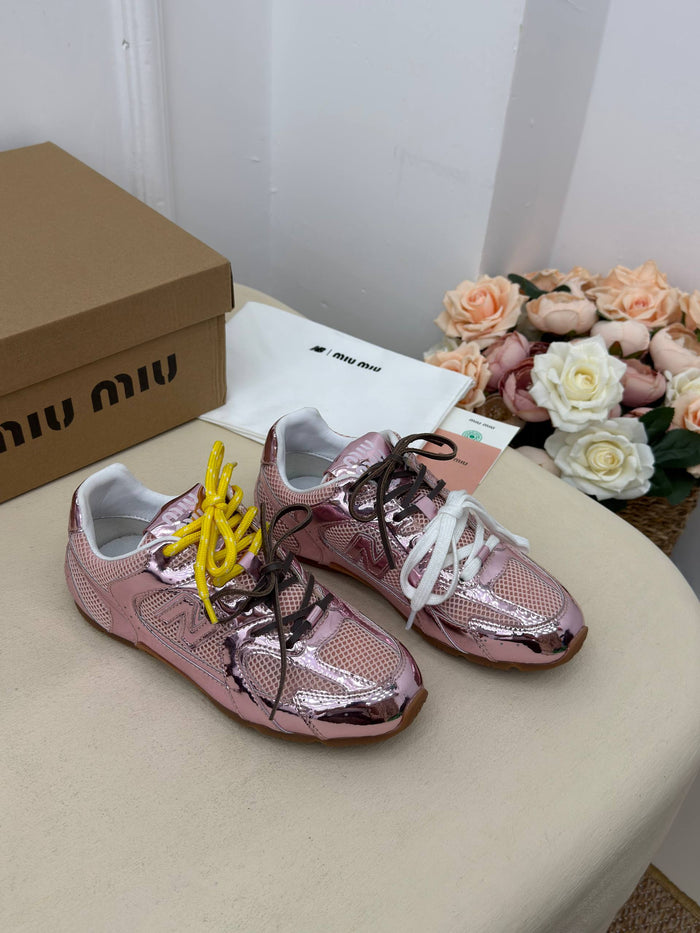 Rosé Metallic Runner Sneaker – Pembe