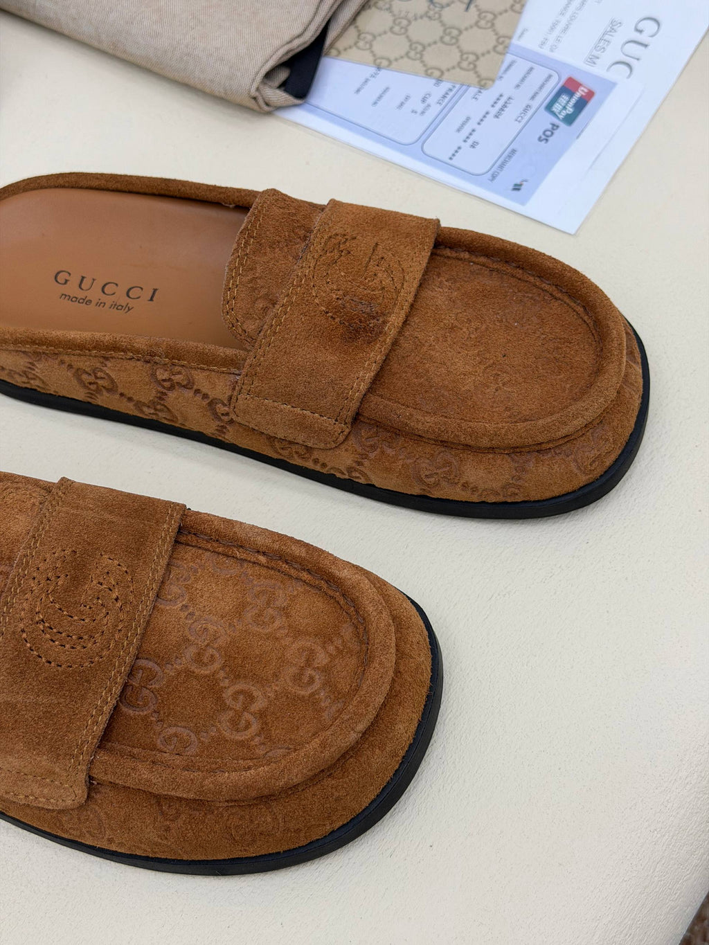 Firenze Suède Monogram Loafer Terlik – Taba