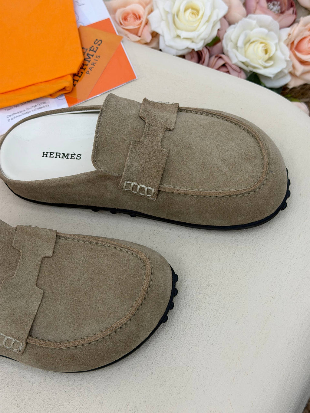 Maison Élise Süet Loafer Terlik – Vizon