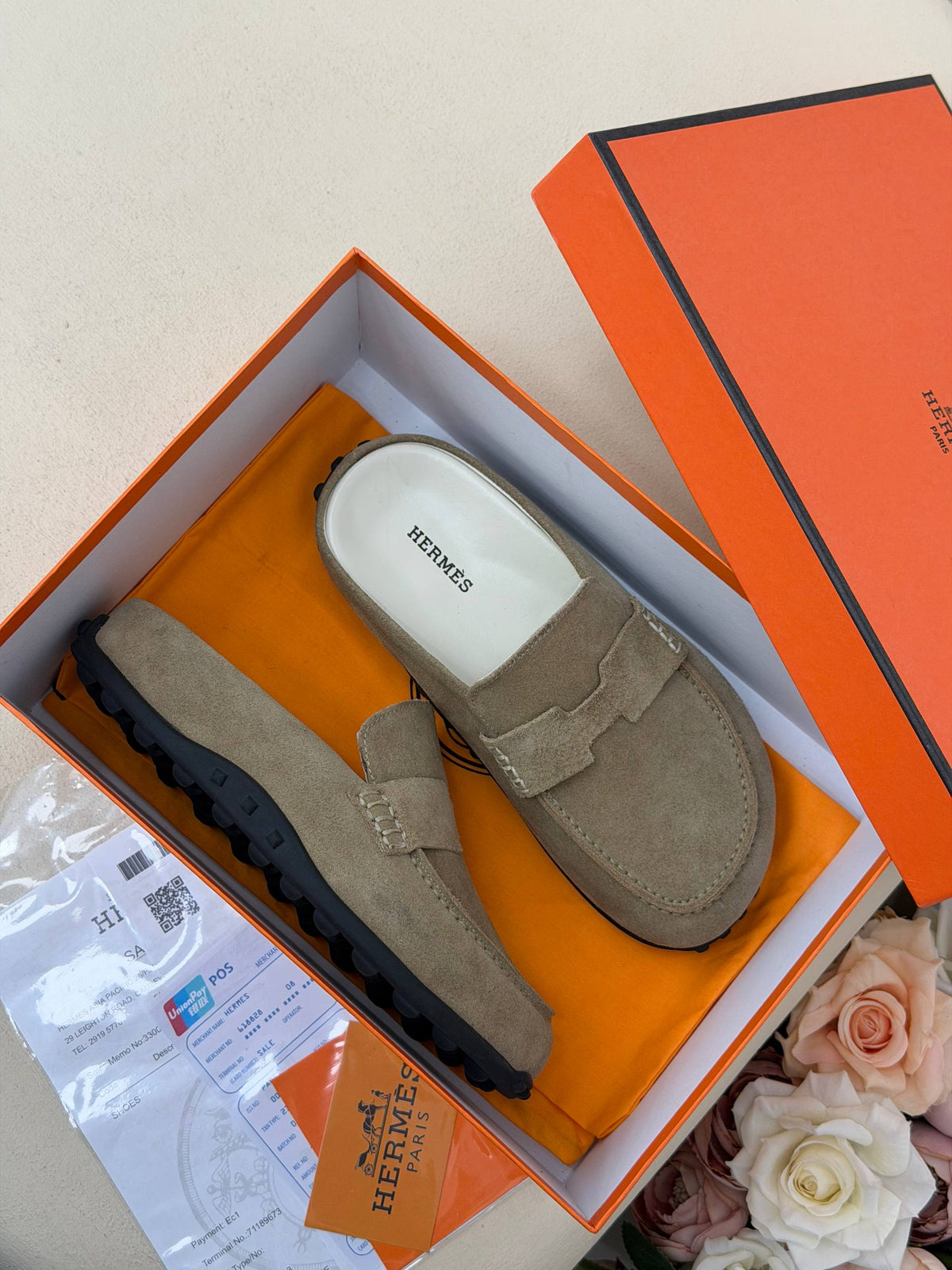Maison Élise Süet Loafer Terlik – Vizon