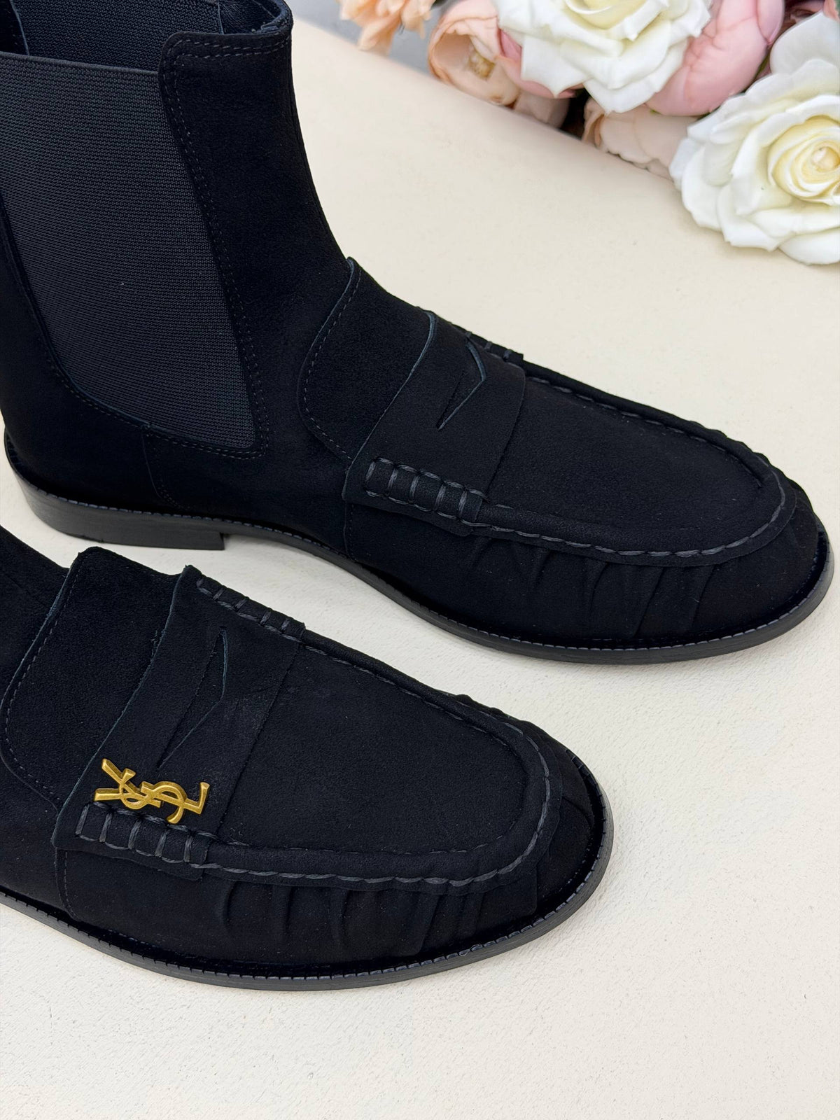 Milano Chelsea Süet Loafer Bot – Siyah