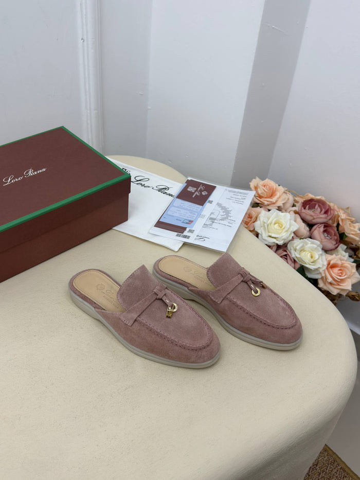Rosalie Süet Görünümlü Loafer Terlik – Pudra Pembe