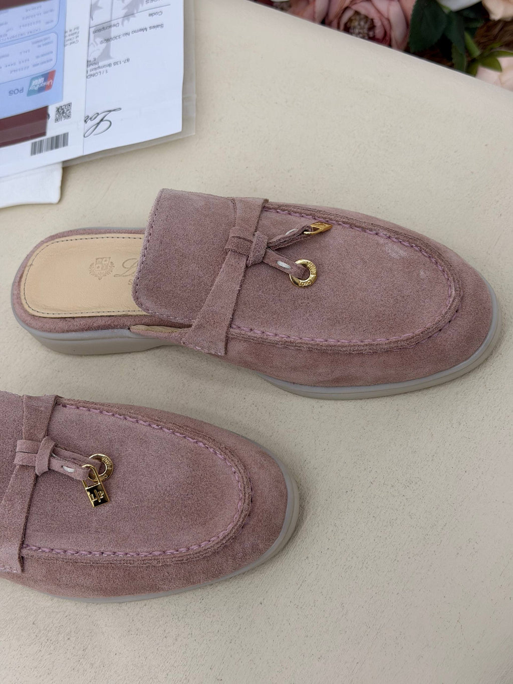 Rosalie Süet Görünümlü Loafer Terlik – Pudra Pembe