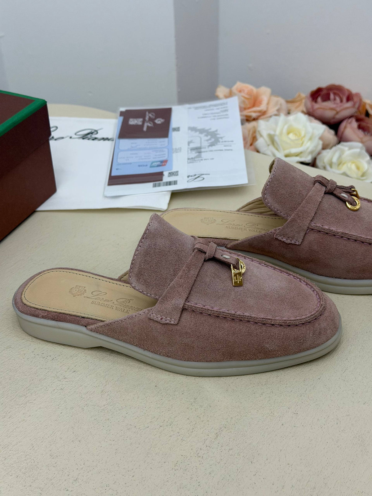 Rosalie Süet Görünümlü Loafer Terlik – Pudra Pembe