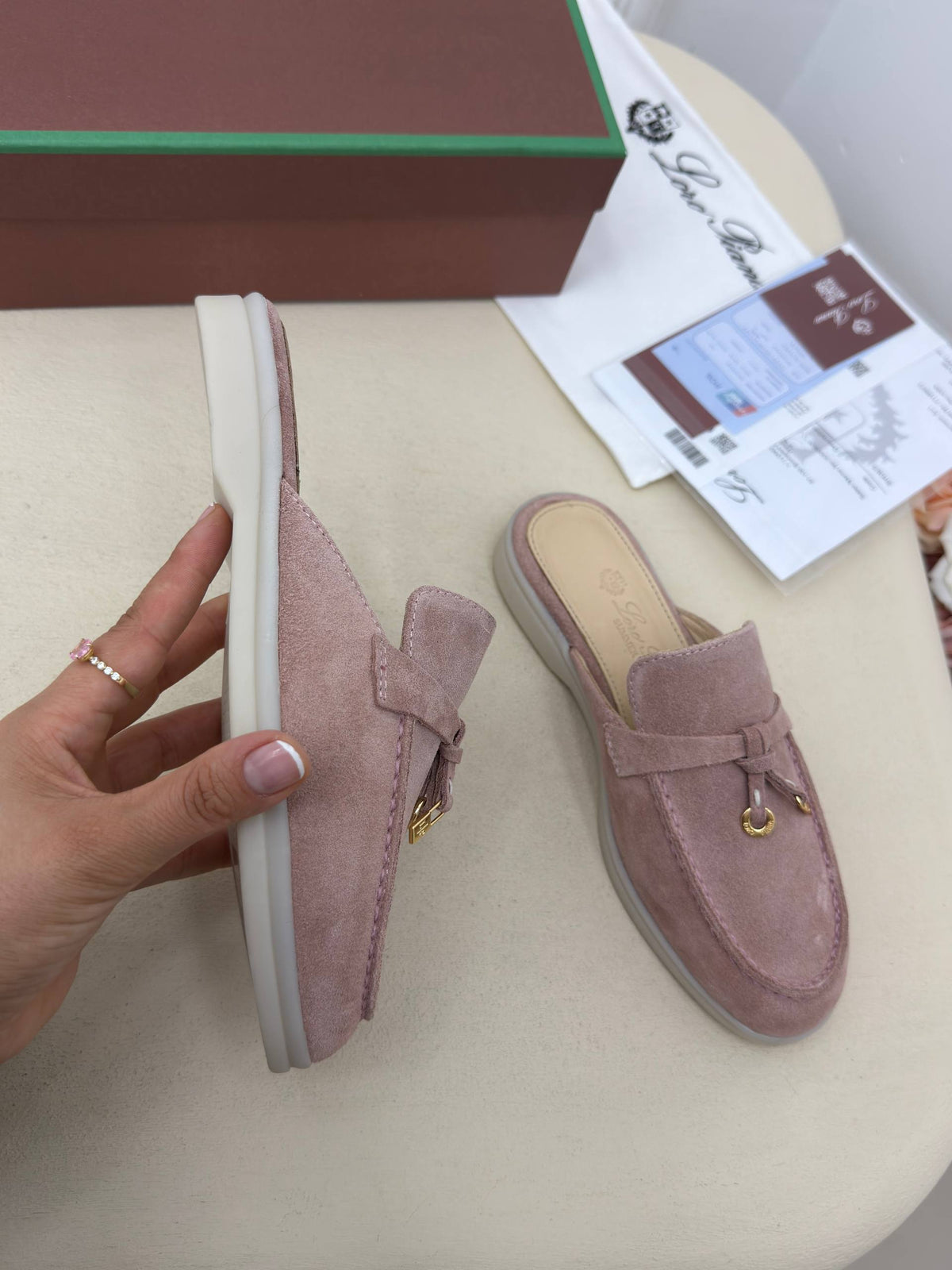 Rosalie Süet Görünümlü Loafer Terlik – Pudra Pembe