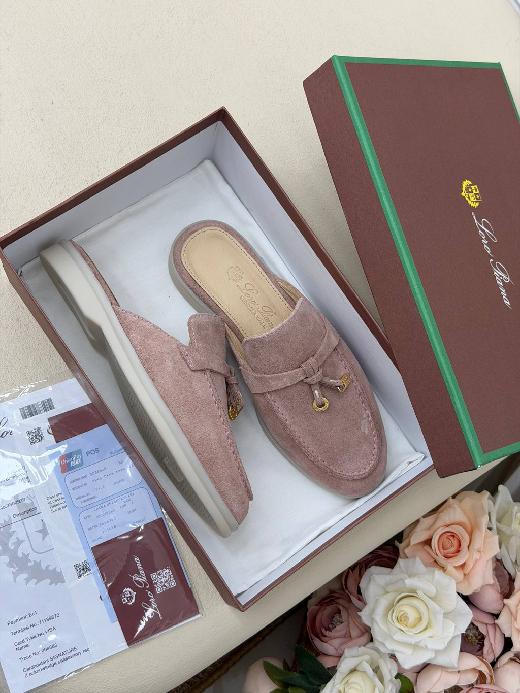 Rosalie Süet Görünümlü Loafer Terlik – Pudra Pembe