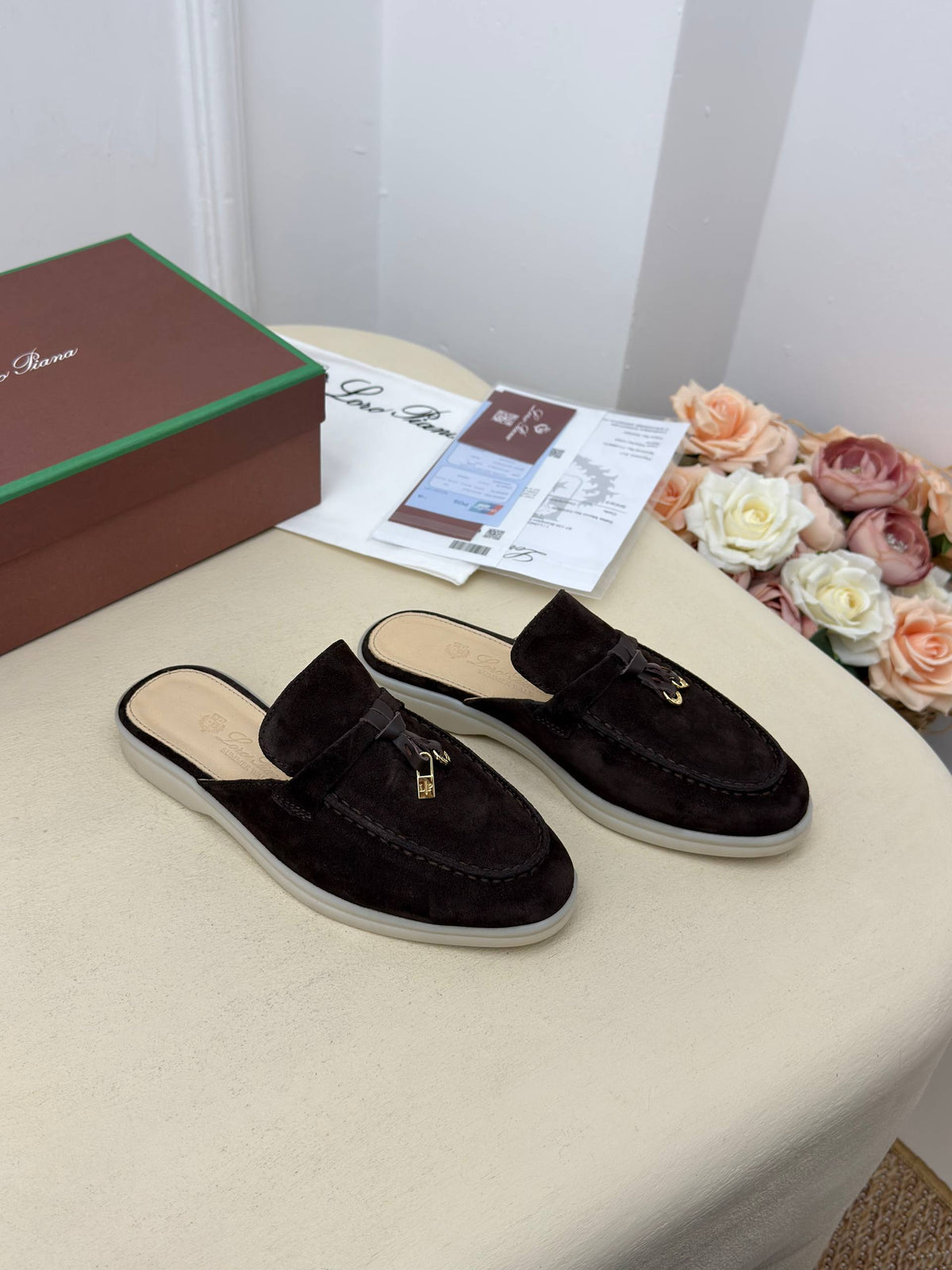 Noir Süet Görünümlü Loafer Terlik – Siyah