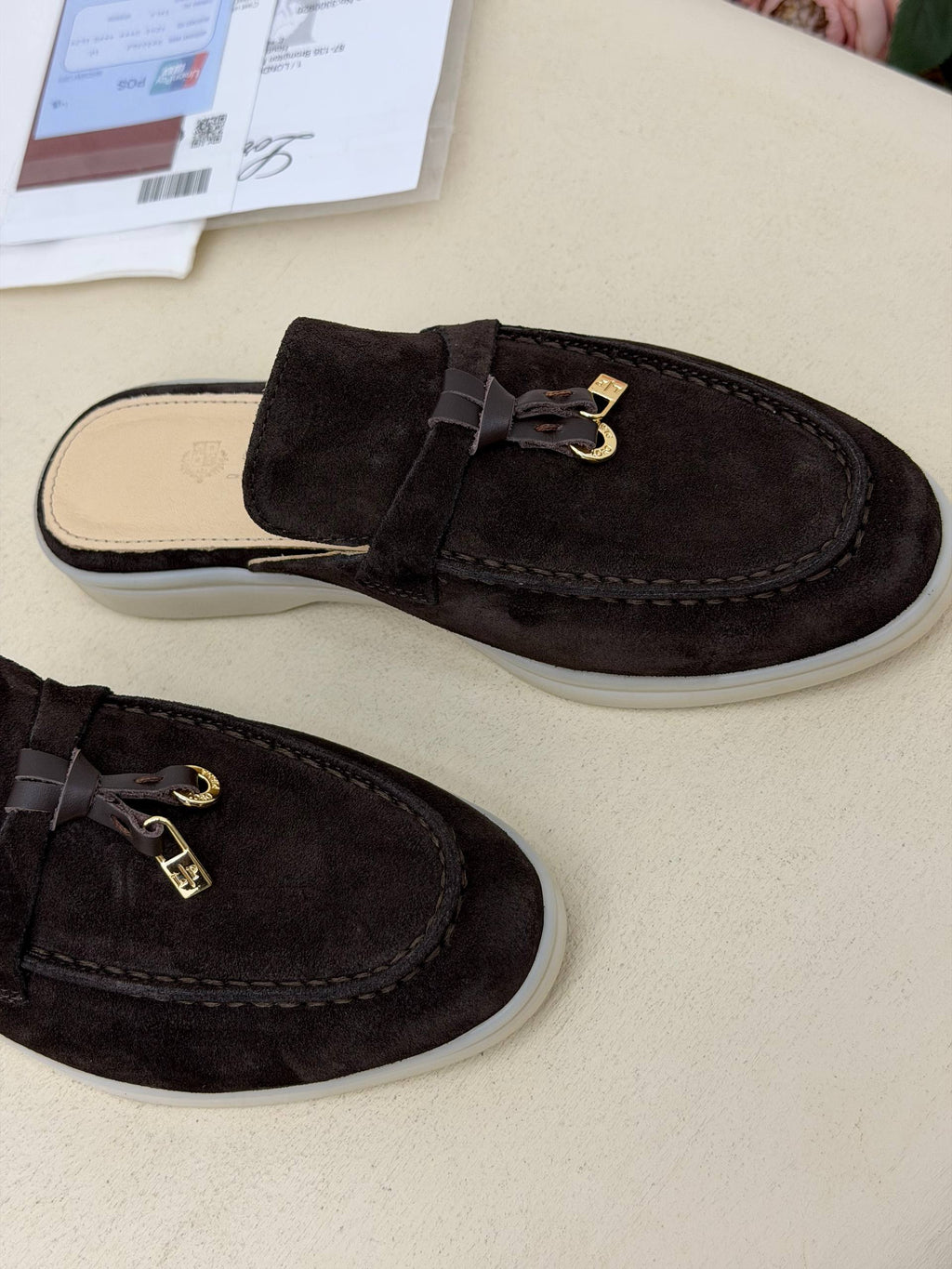 Noir Süet Görünümlü Loafer Terlik – Siyah