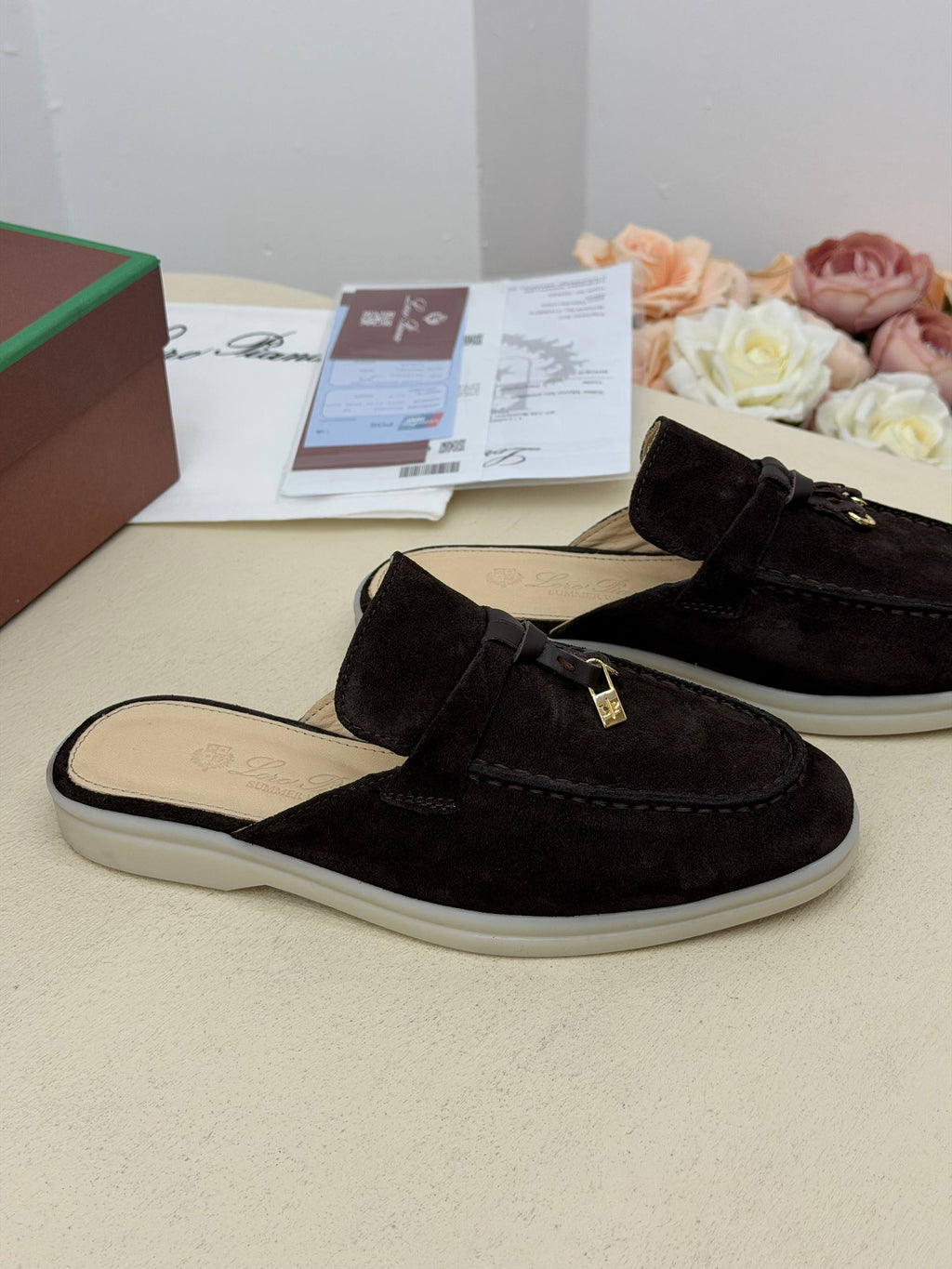 Noir Süet Görünümlü Loafer Terlik – Siyah