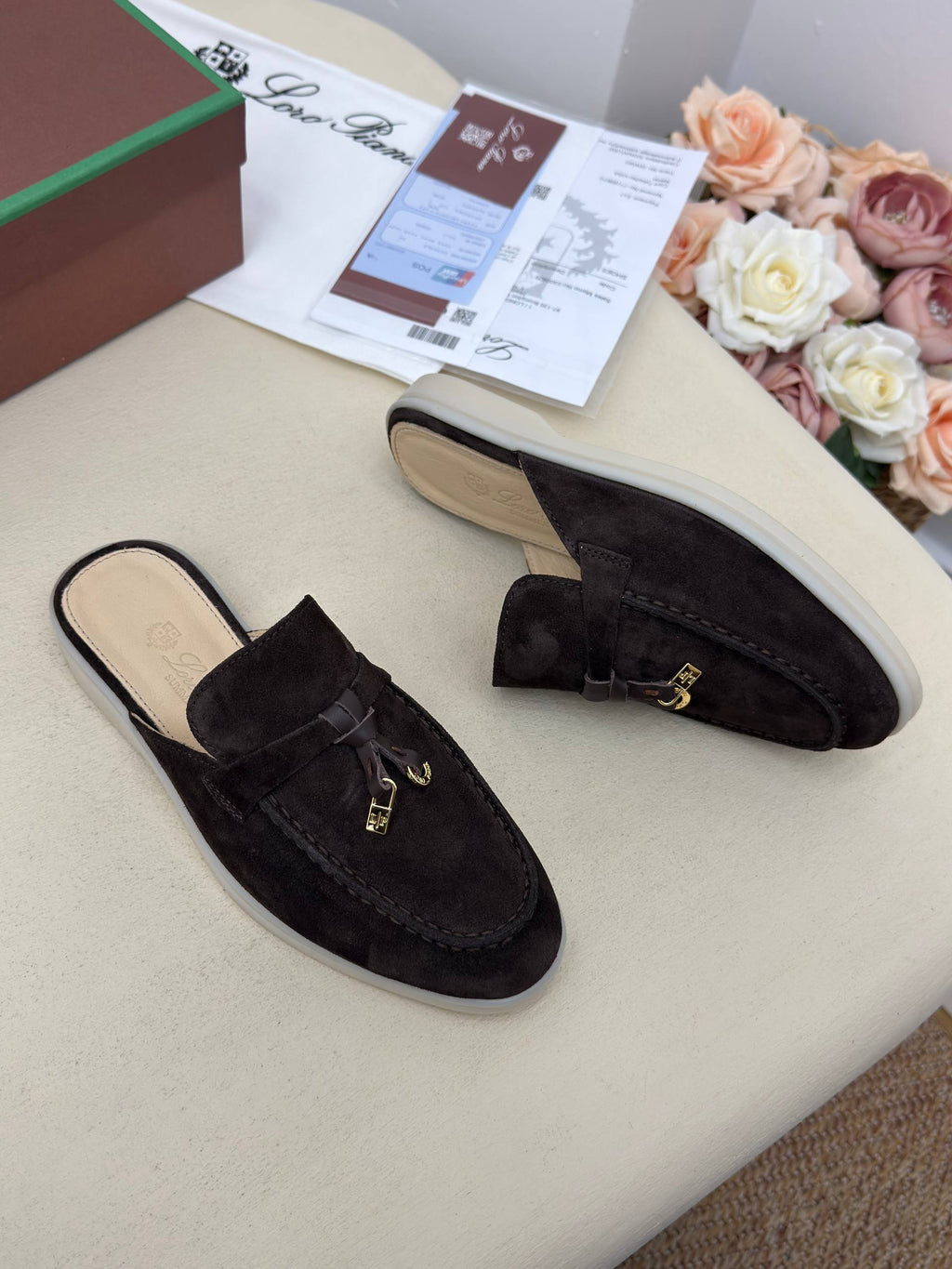 Noir Süet Görünümlü Loafer Terlik – Siyah