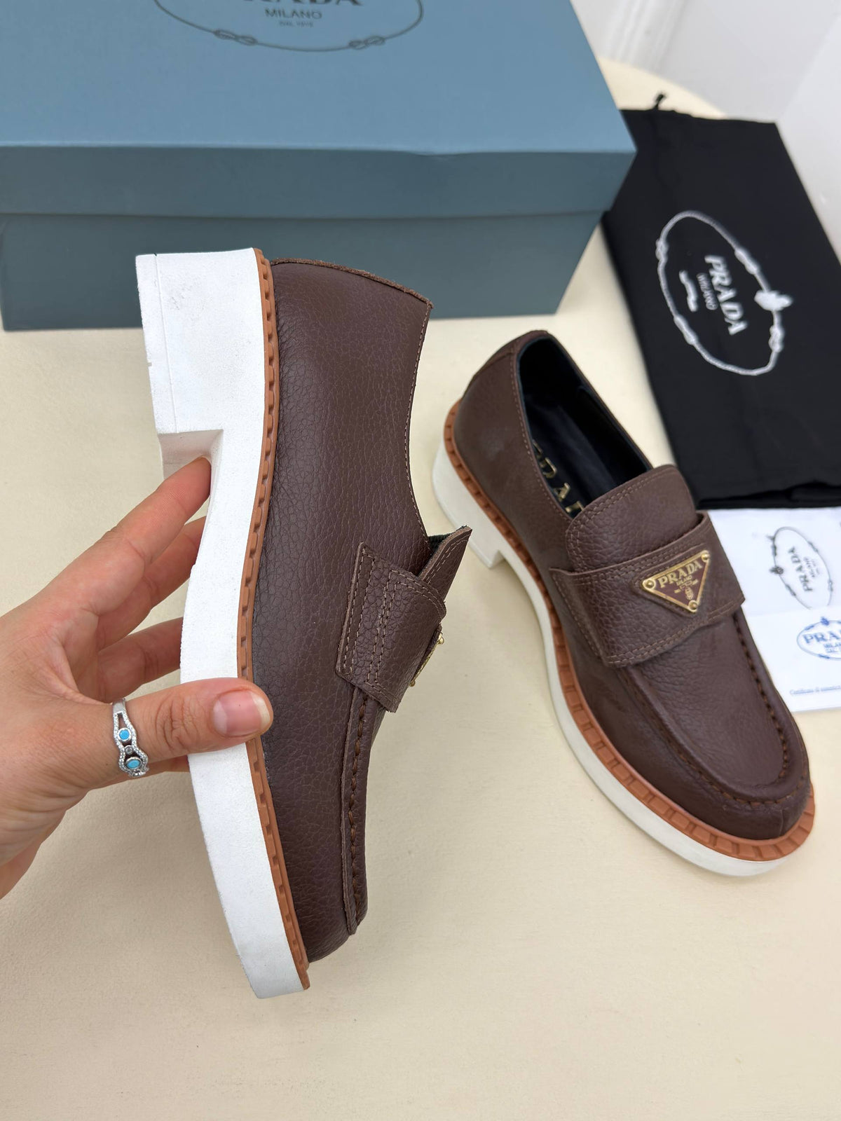 Milano Deri Görünümlü Tokalı Loafer Ayakkabı – Koyu Kahve