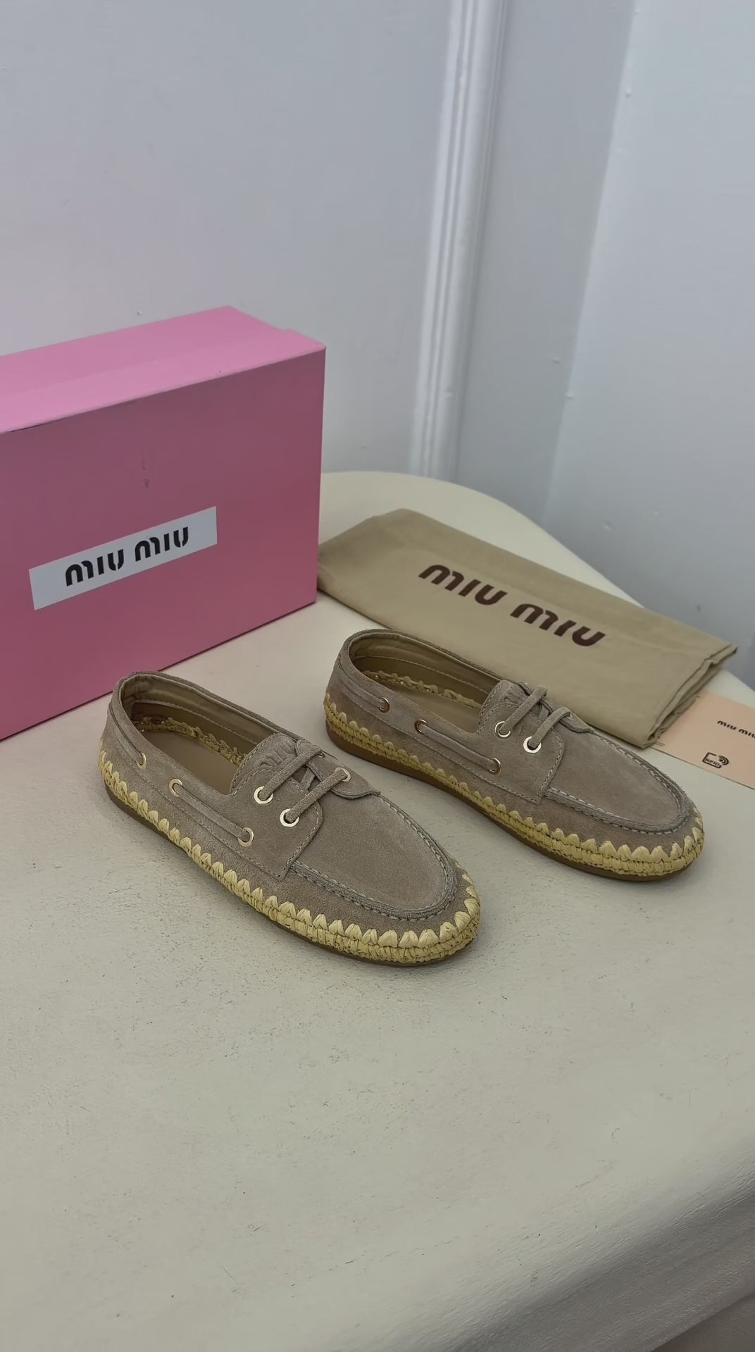 Soleil Riviera Süet Görünümlü Örgü Detaylı Loafer – Vizon
