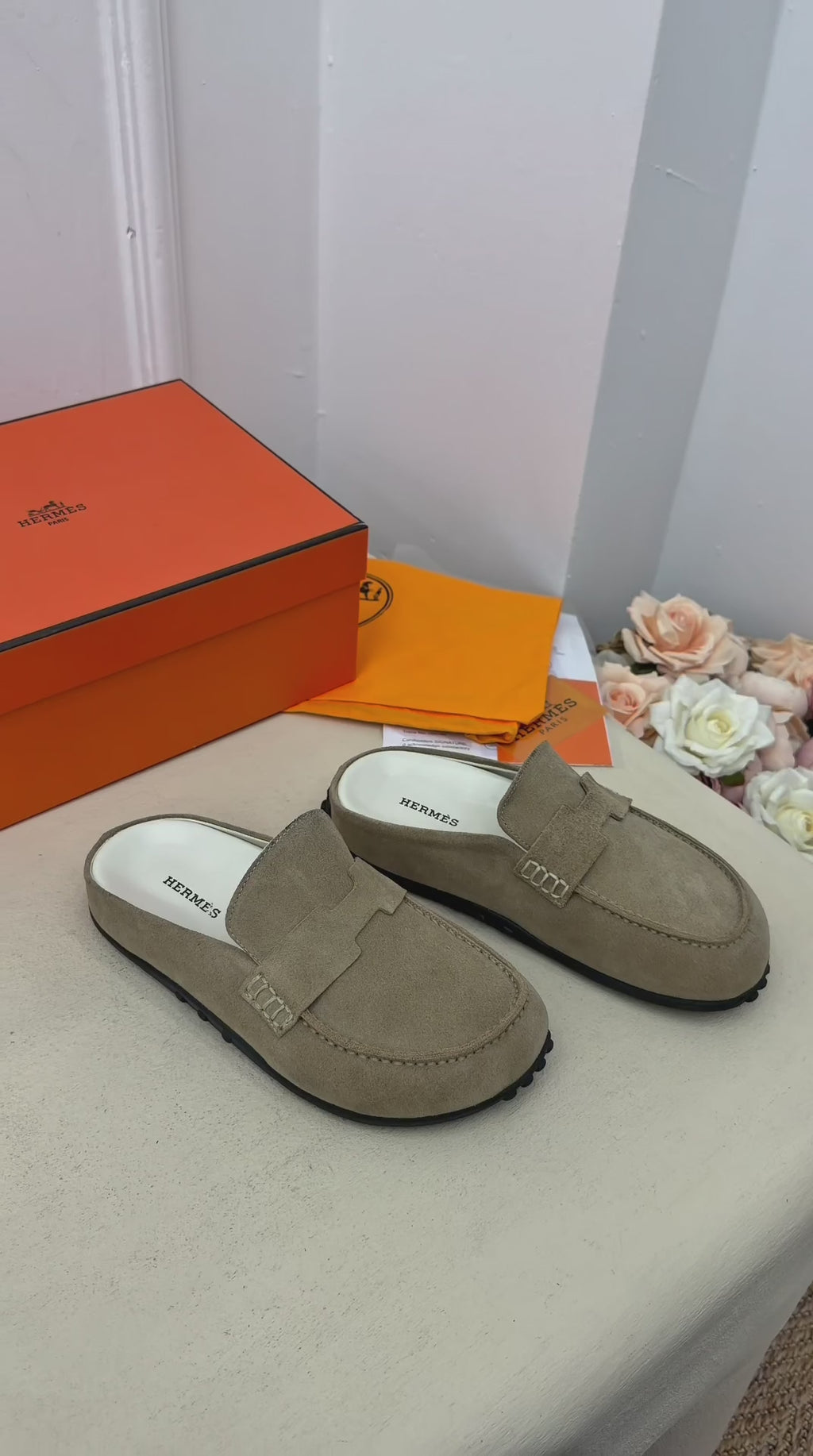 Maison Élise Süet Loafer Terlik – Vizon