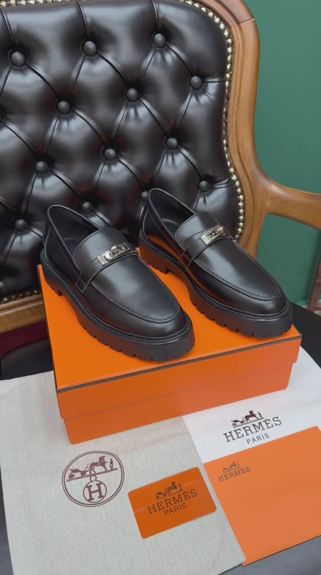 Monarque Noir Metal Tokalı Platform Loafer – Siyah
