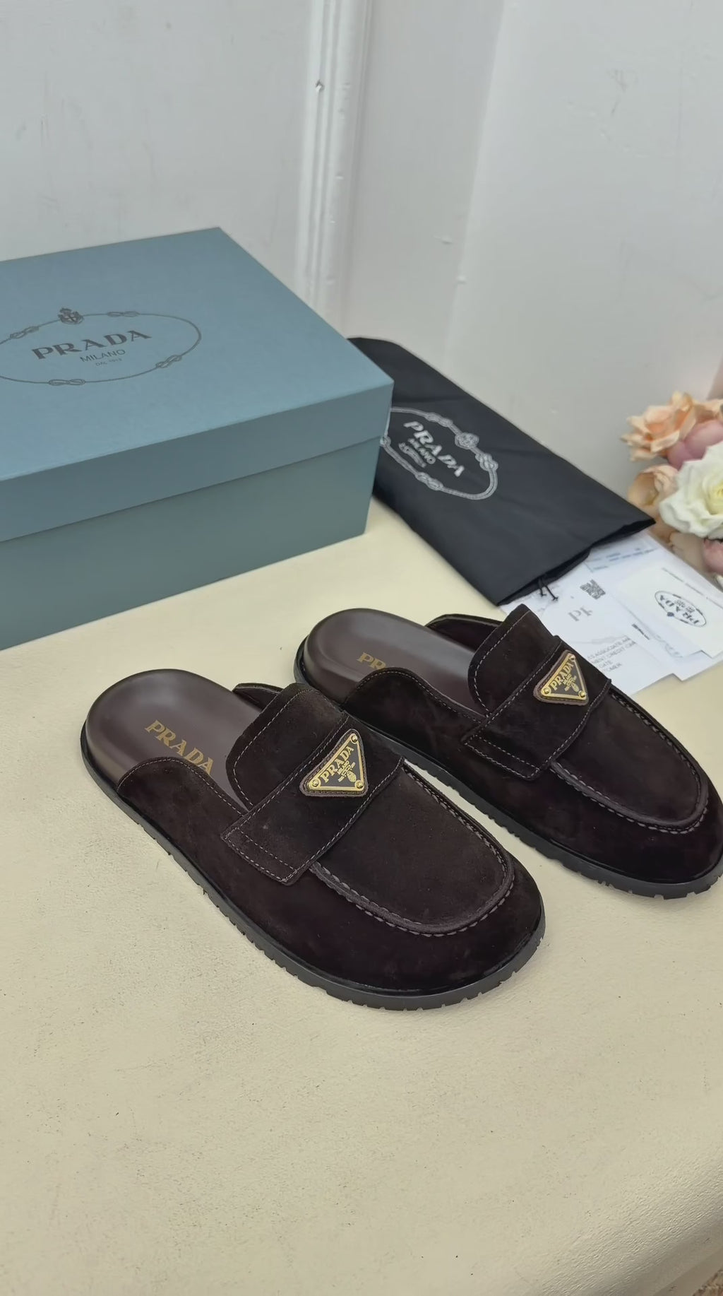 Milano Noir Süet Bantlı Loafer Terlik – Siyah