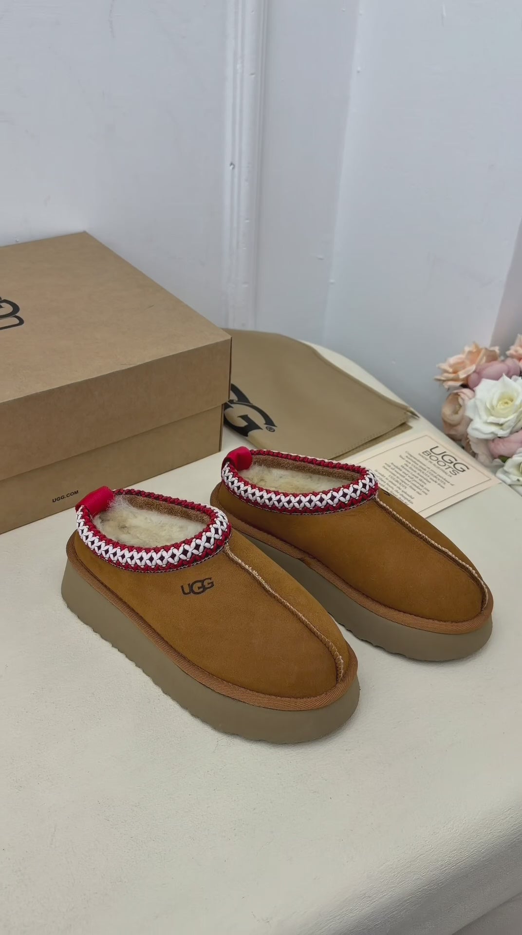 Amara Cozy Örgü Detaylı Platform Terlik – Taba