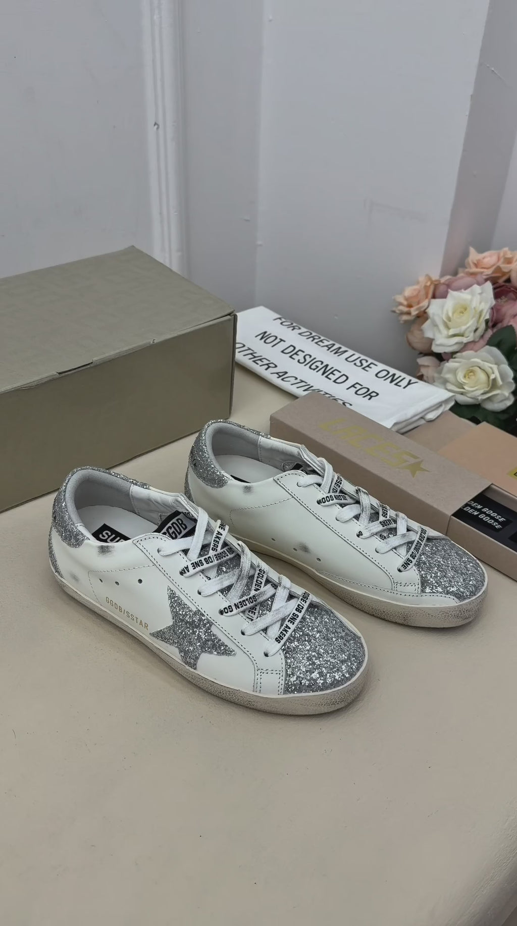 Lumière Silver Işıltılı Yıldız Sneaker – Beyaz & Gümüş