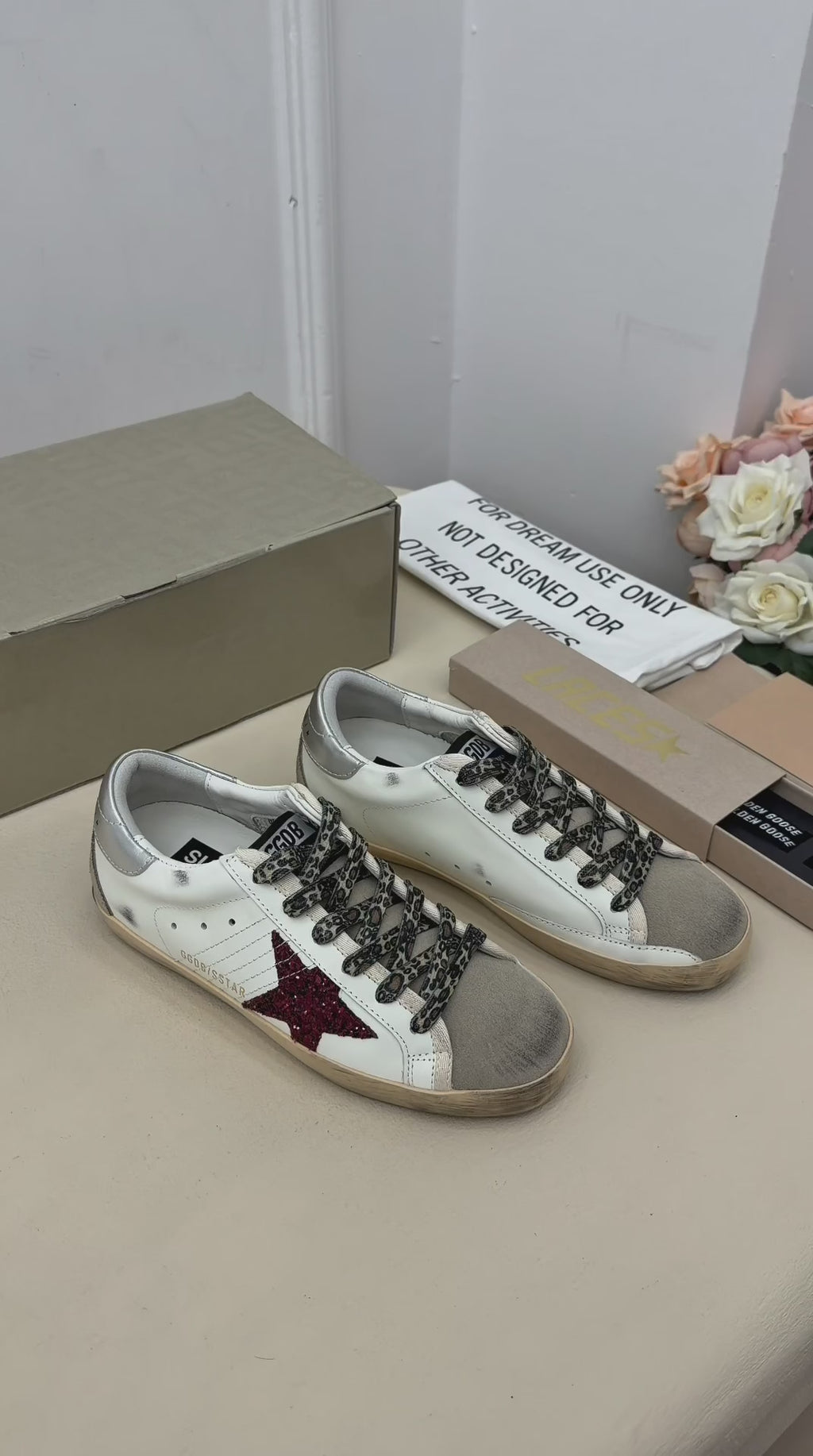 Étoile Rouge Leopar Bağcıklı Sneaker – Bordo Yıldız