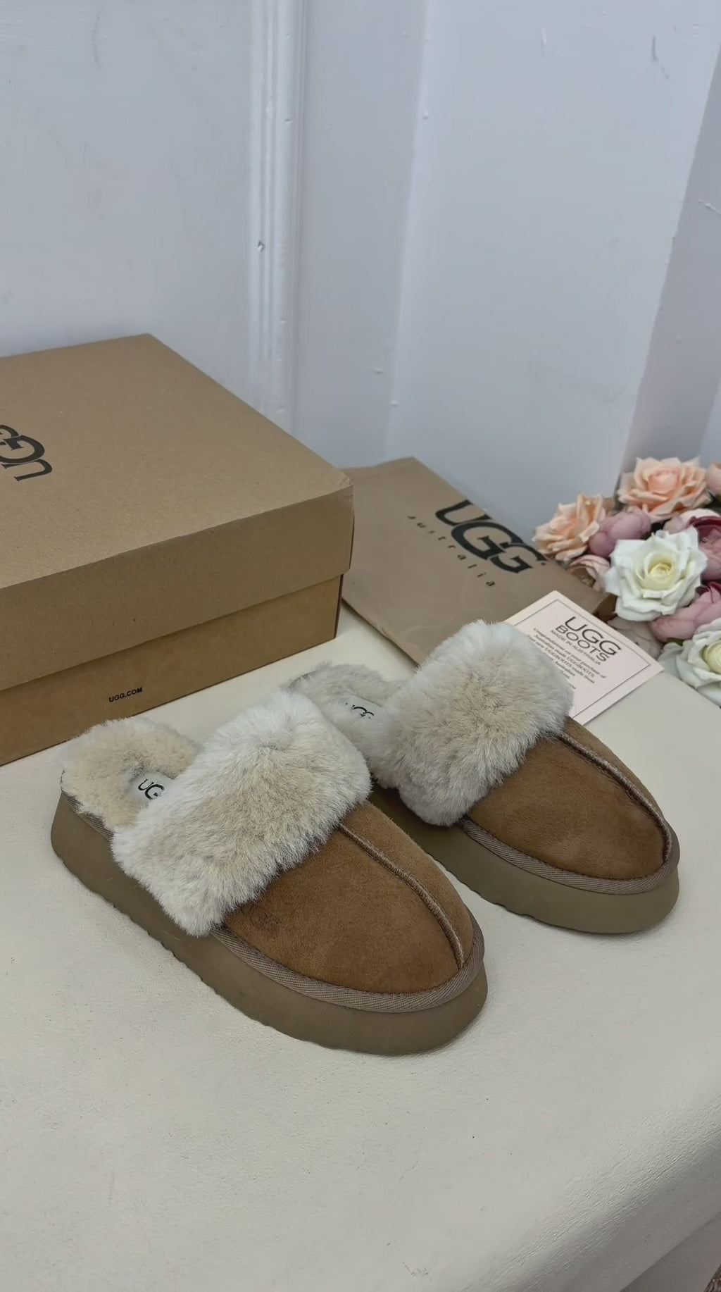Céleste Cozy Kürk Detaylı Platform Terlik – Taba