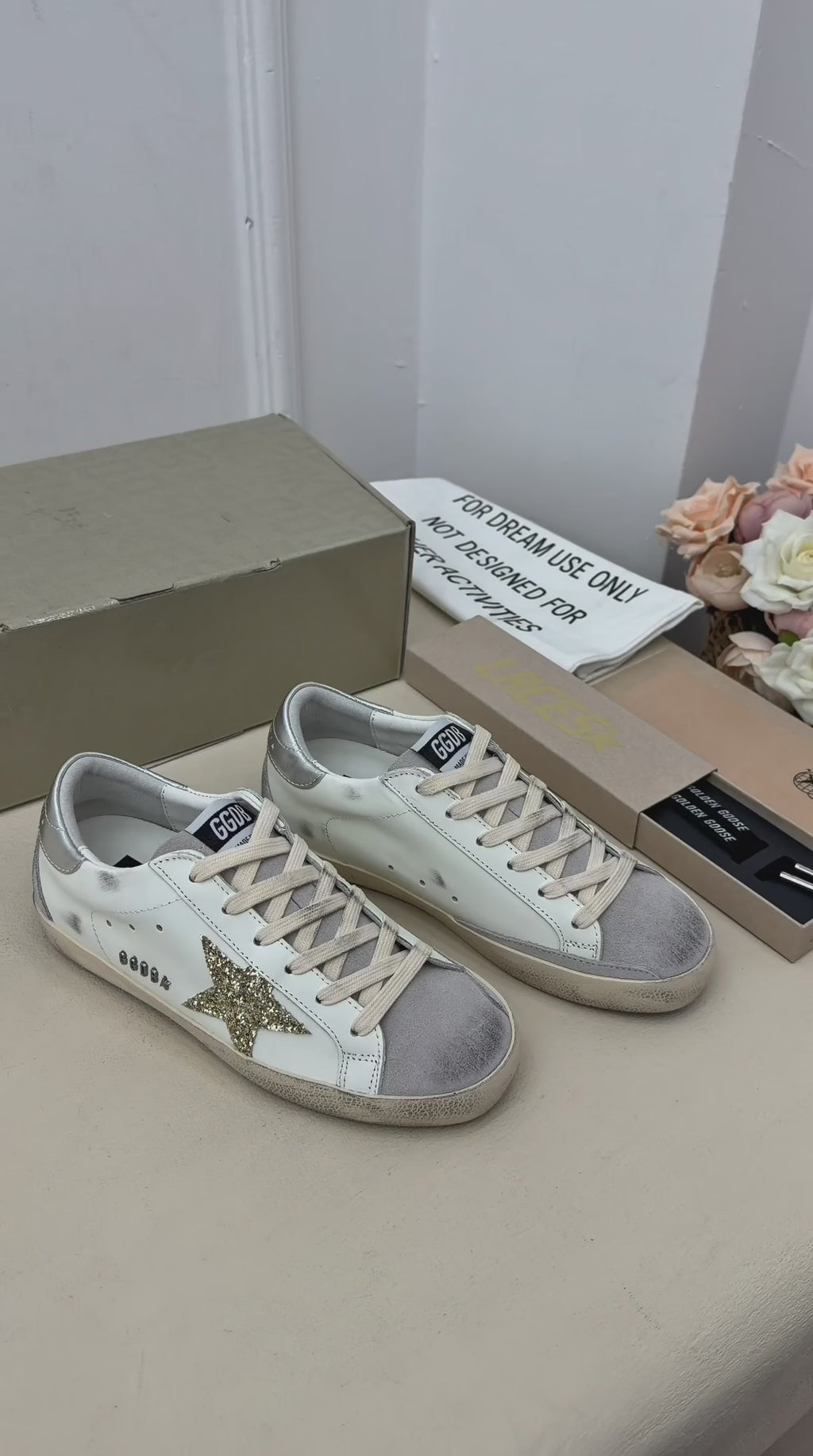Stella Gold Işıltılı Yıldız Detaylı Sneaker – Beyaz Gümüş