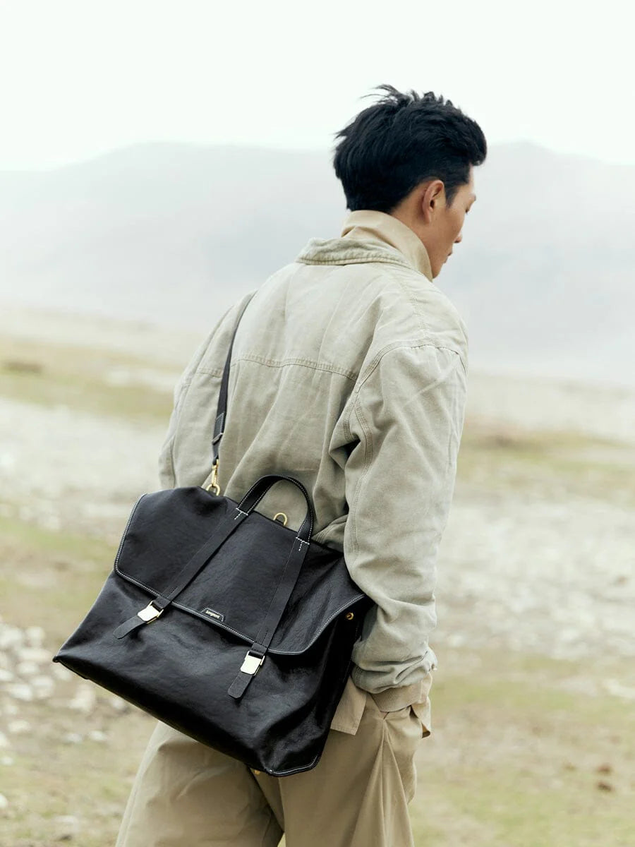 The Large Shan Briefcase - Onyx