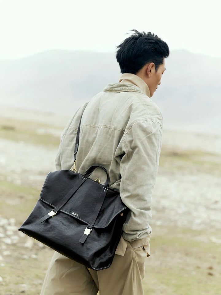 The Large Shan Briefcase - Onyx
