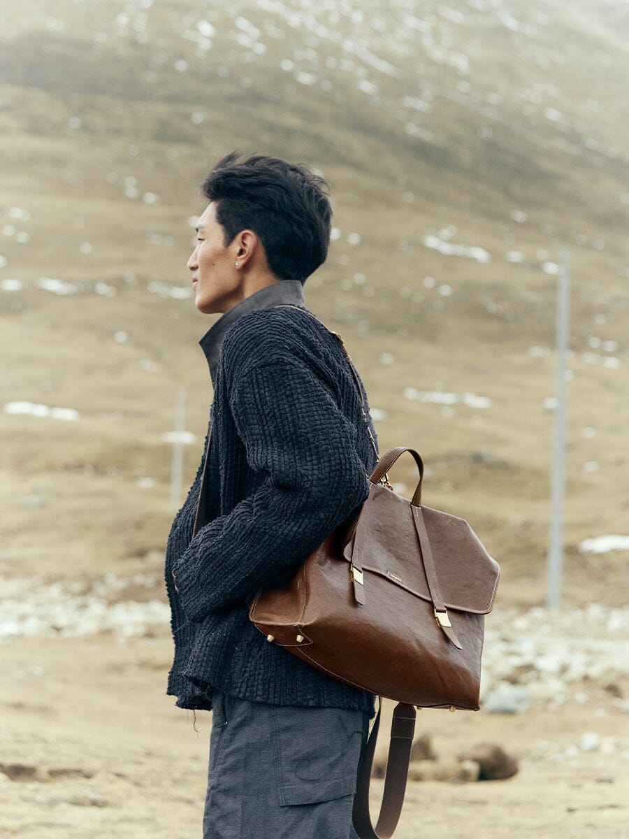 The Large Shan Briefcase - Sandal